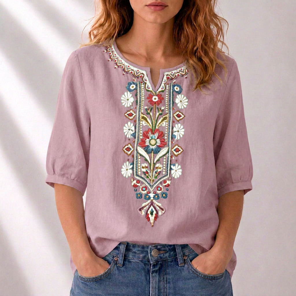 Cordelia | Embroidered Floral Blouse