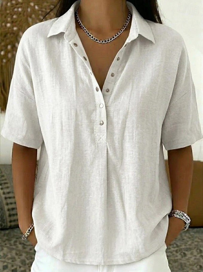 Bridget | Collared Button-Front Blouse