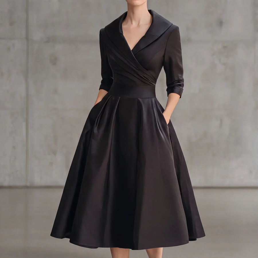 Teresa | V-Neck Flared Midi Dress
