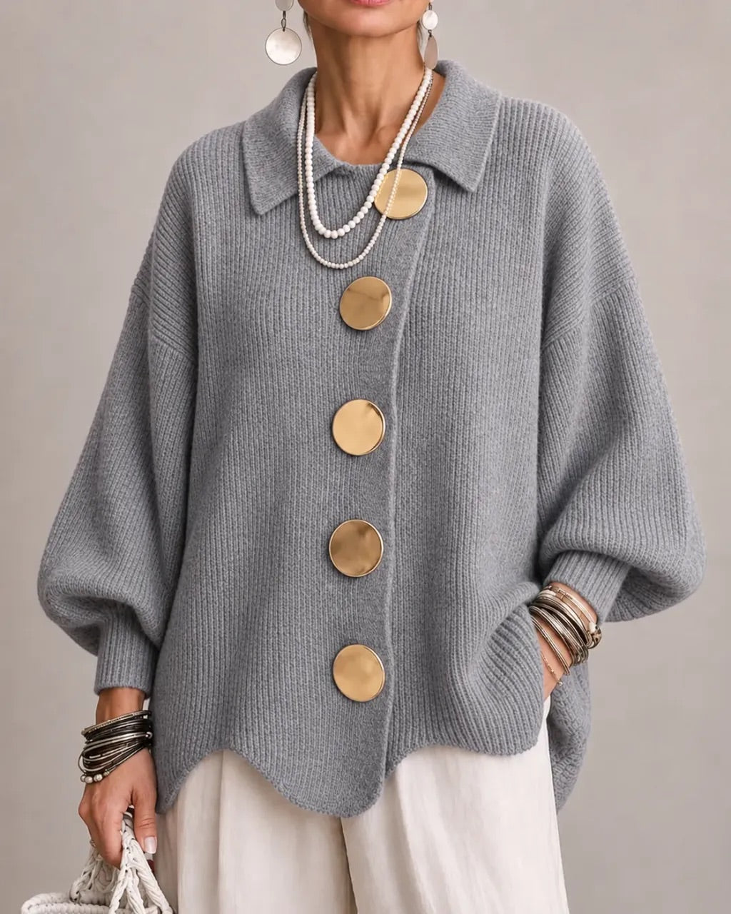 Annabel | The Gold Button Cardigan