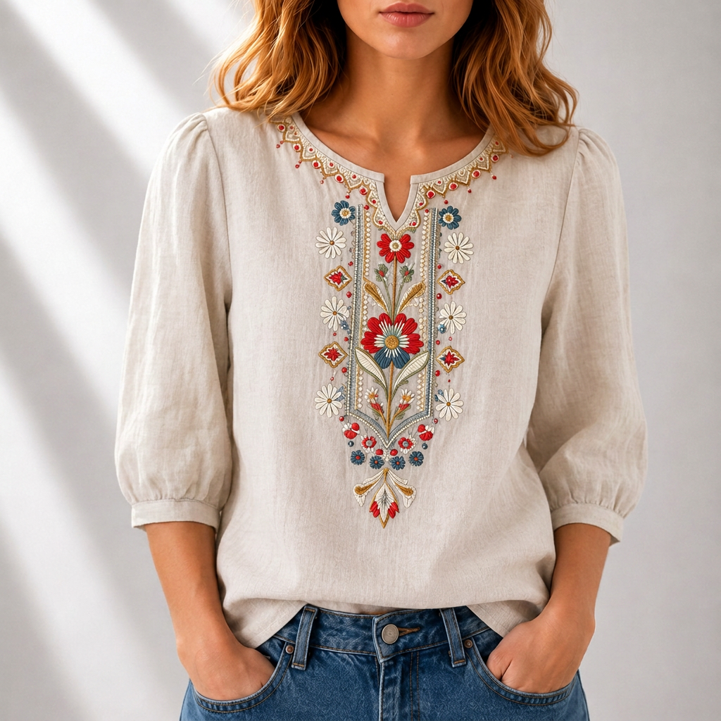 Cordelia | Embroidered Floral Blouse