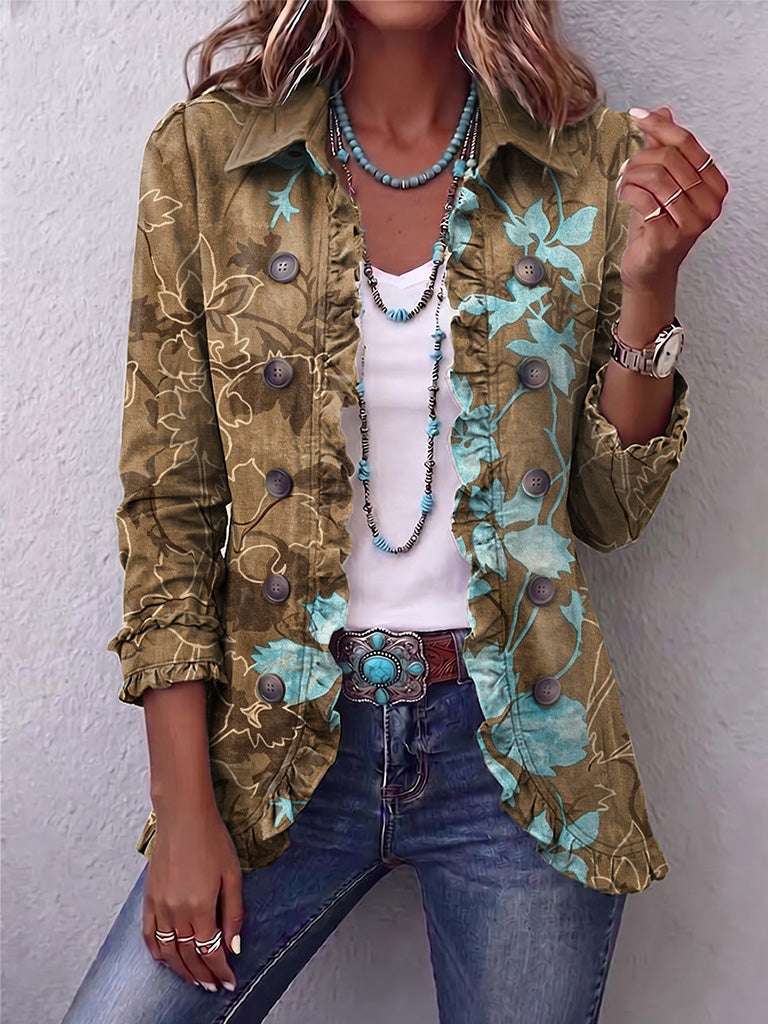 Sundara | Vintage Floral Ruffle Jacket