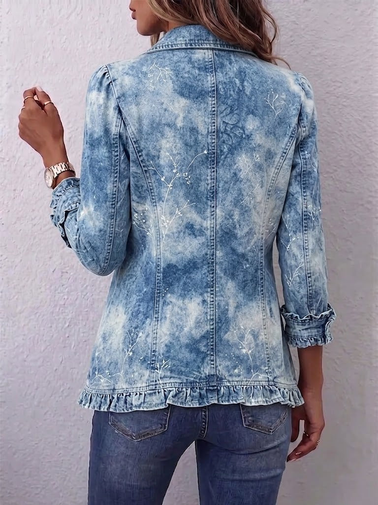 Judy | Botanical Print Ruffle Jacket