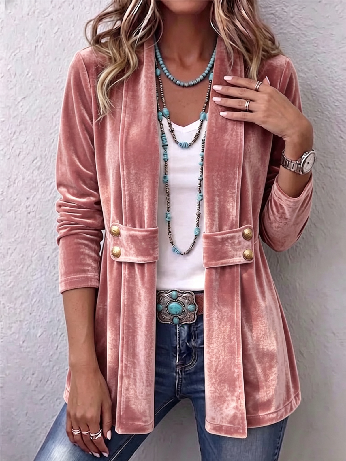 Julia | Open Front Lapel Jacket