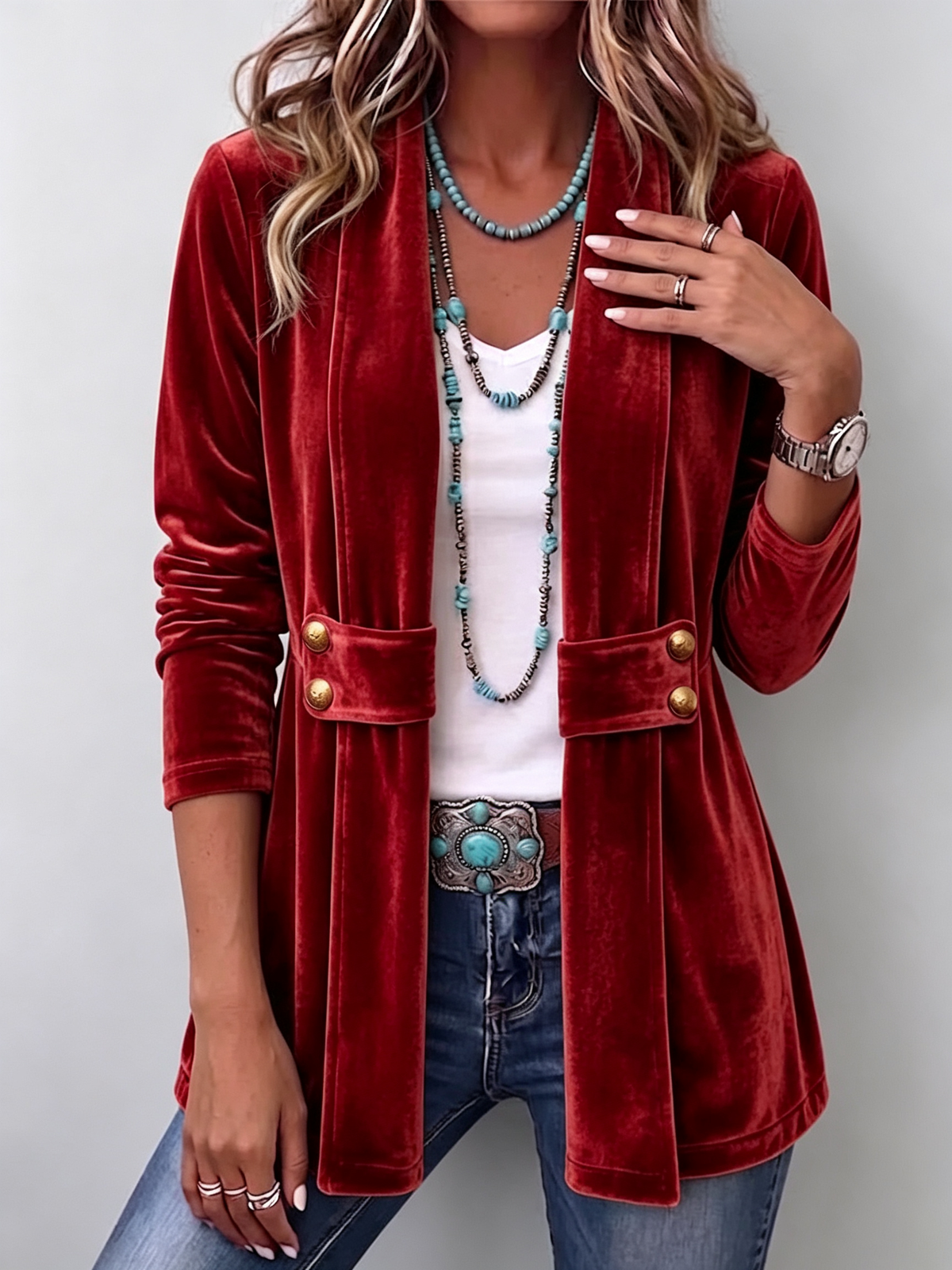 Julia | Open Front Lapel Jacket