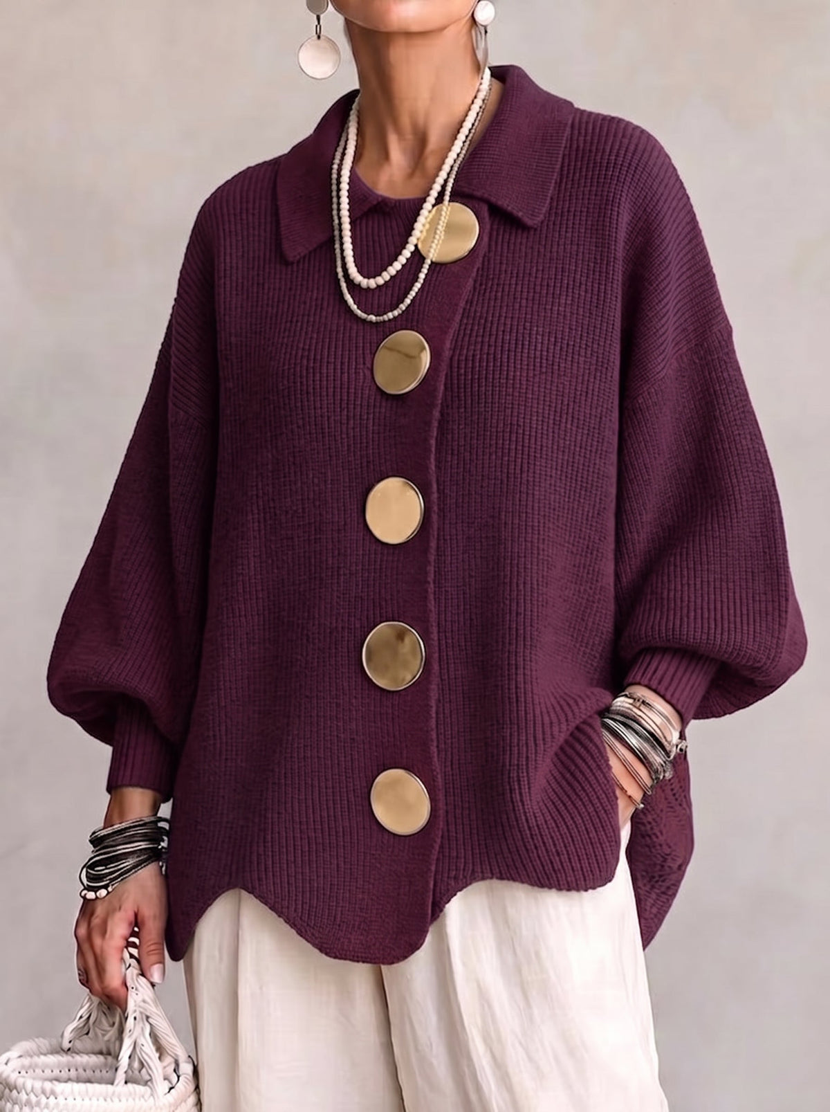 Annabel | The Gold Button Cardigan
