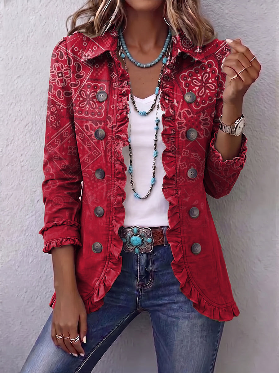 Criselle | Paisley Ombré Ruffle Jacket