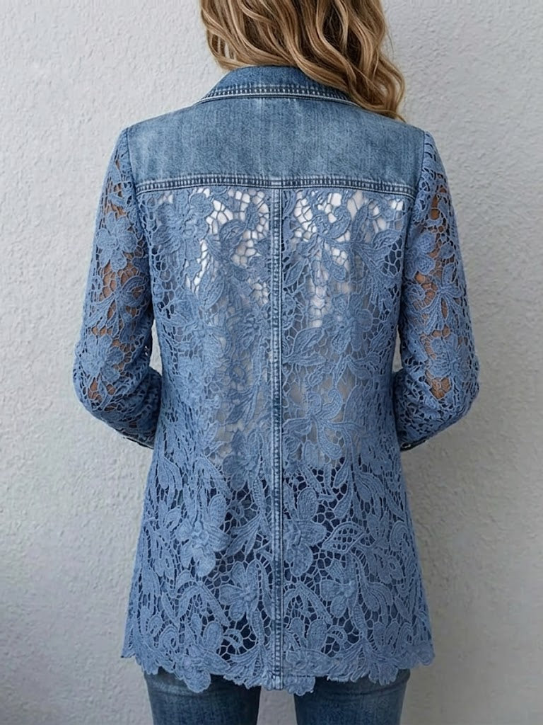 Lacinda | Lace Panel Blazer Jacket