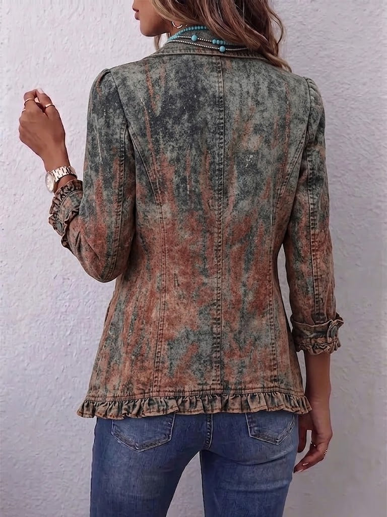 Jodie | Gradient Print Ruffle Jacket