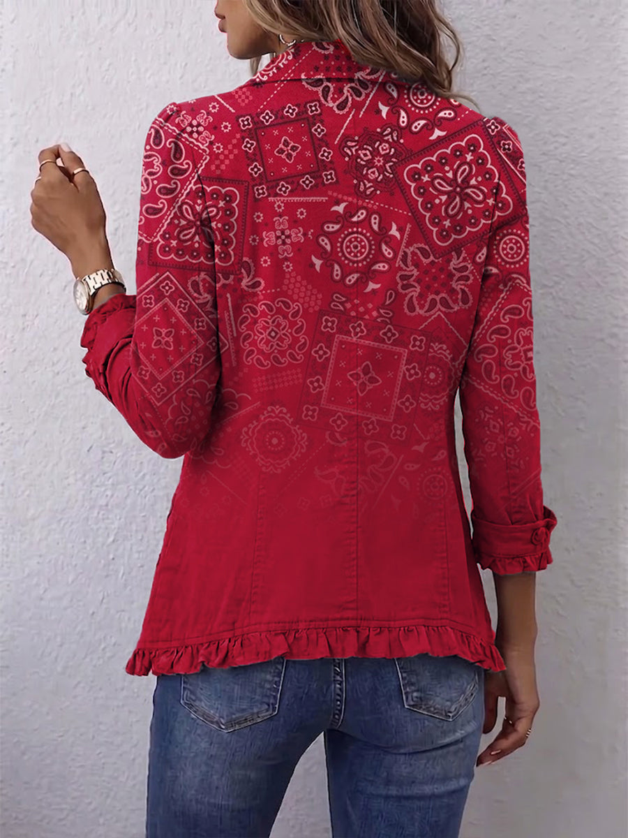 Criselle | Paisley Ombré Ruffle Jacket