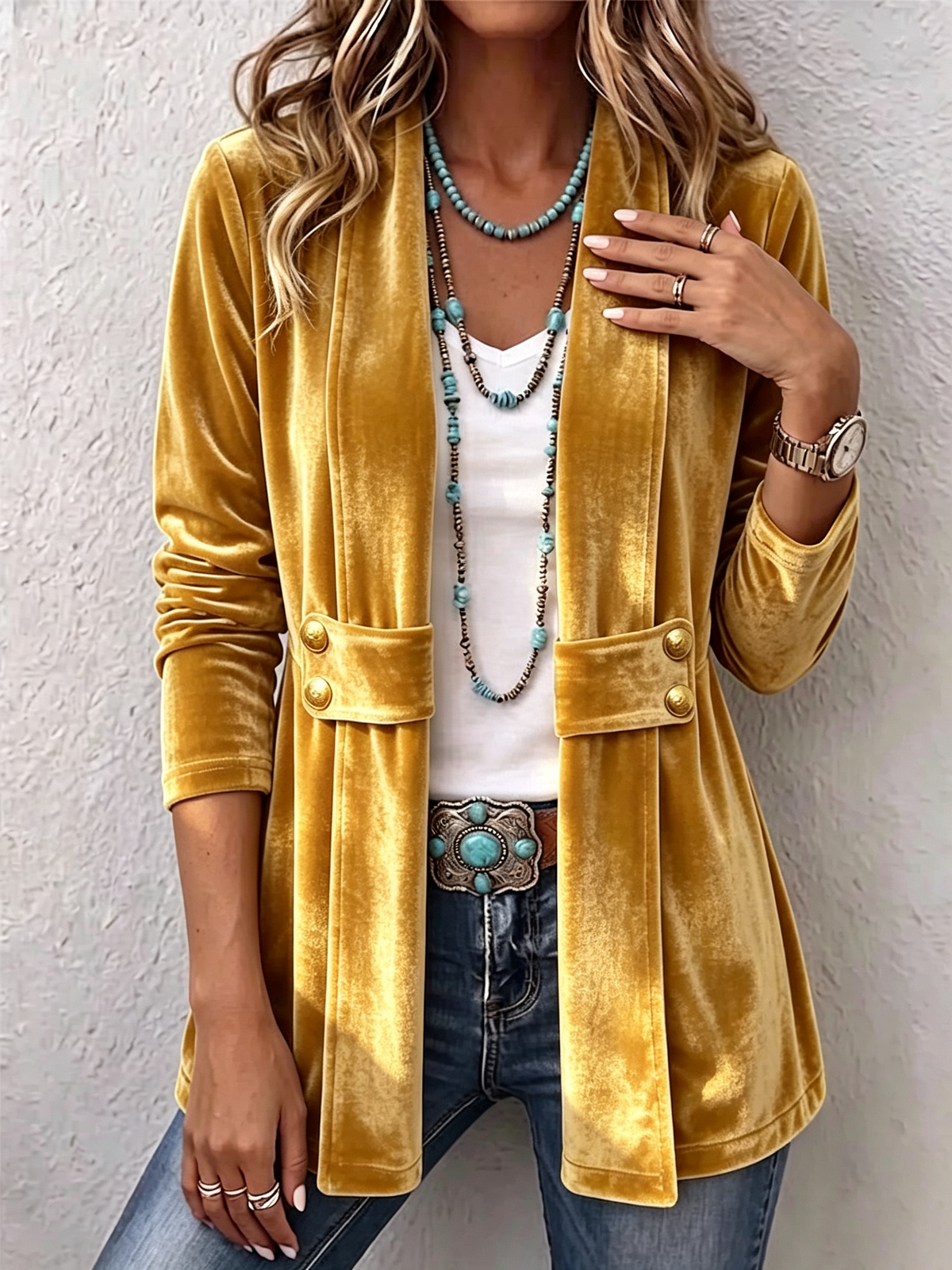 Julia | Open Front Lapel Jacket