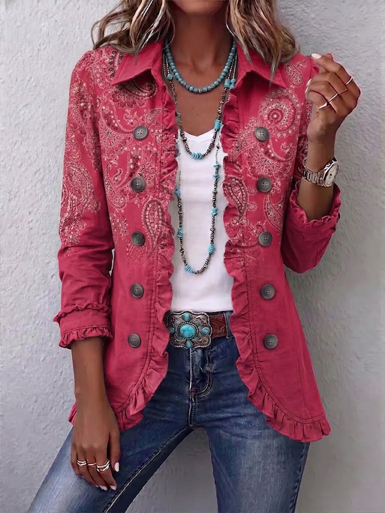 Anouk | Paisley Ruffle Trim Jacket