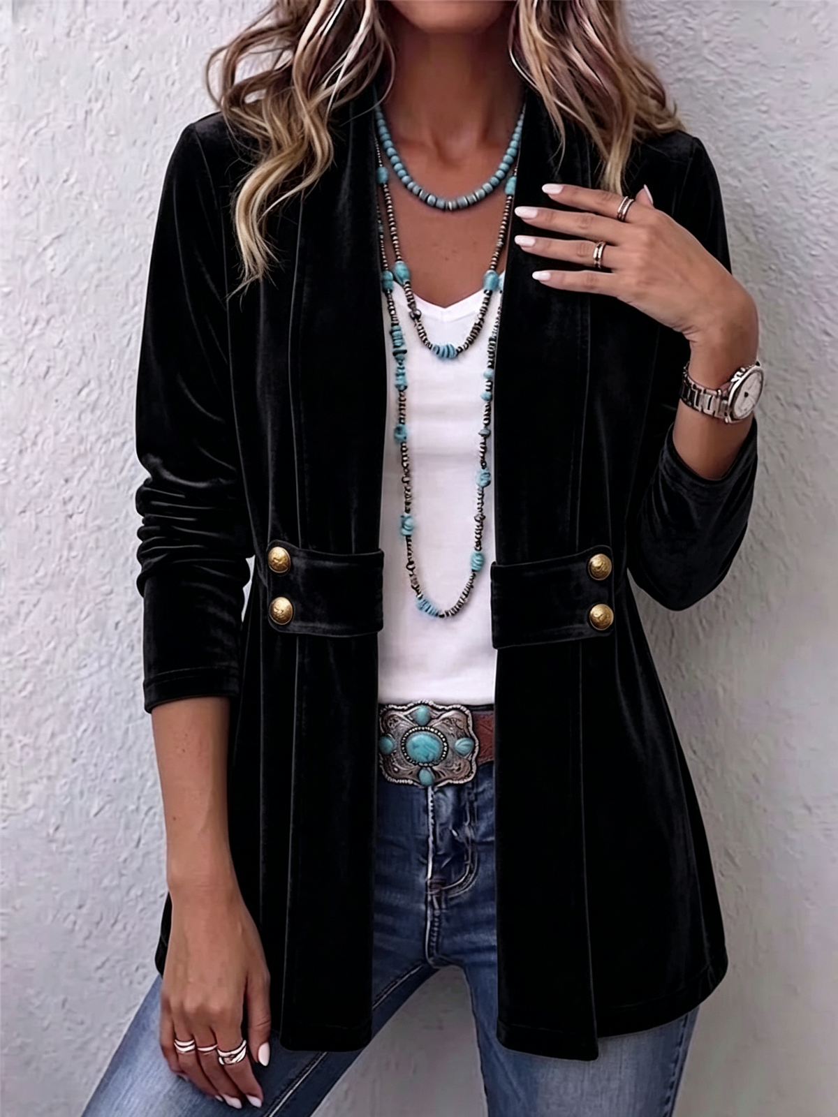 Julia | Open Front Lapel Jacket