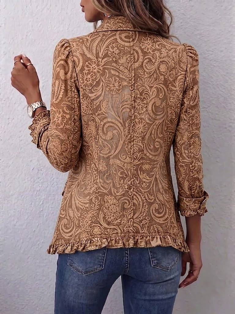 Vyclara | Bohemian Floral Ruffle Jacket