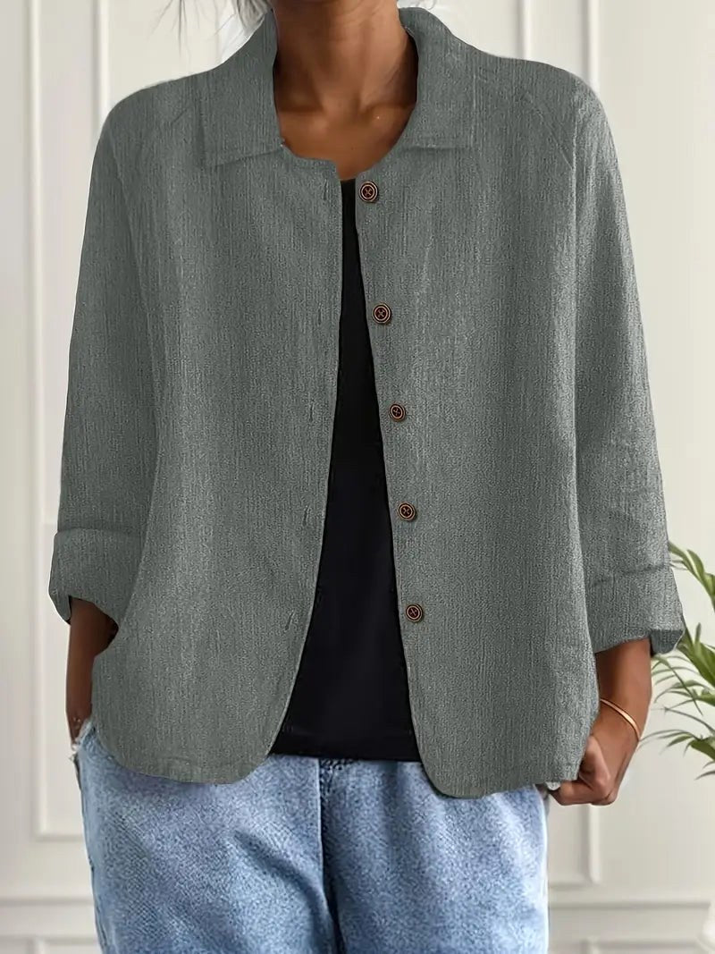 Amabilia | Relaxed Button-Front Blouse