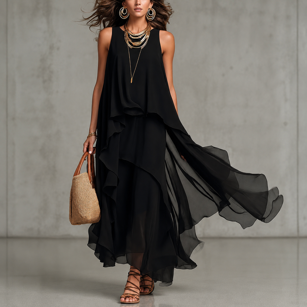 Eva | Sleeveless Asymmetric Hem Dress