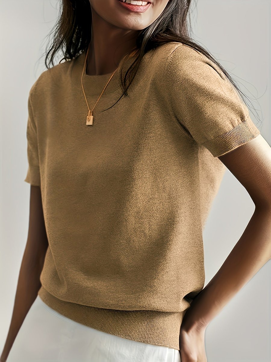 Tamara | Relaxed Short Sleeve Knit Top