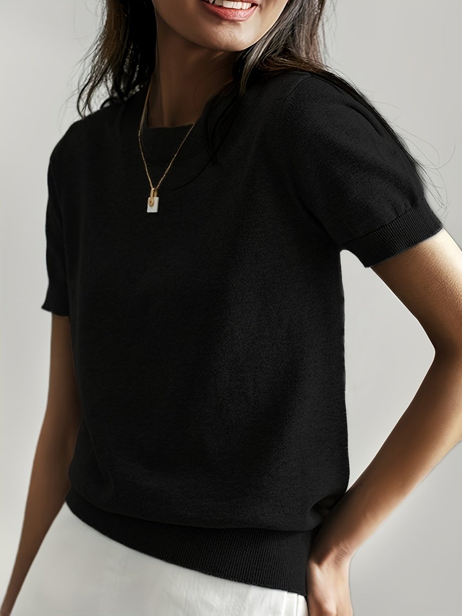 Tamara | Relaxed Short Sleeve Knit Top