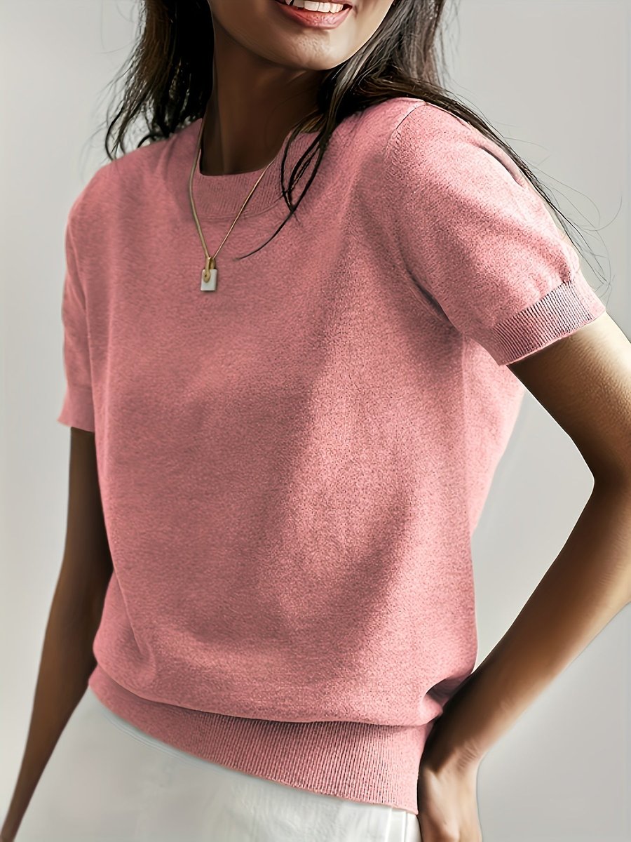Tamara | Relaxed Short Sleeve Knit Top