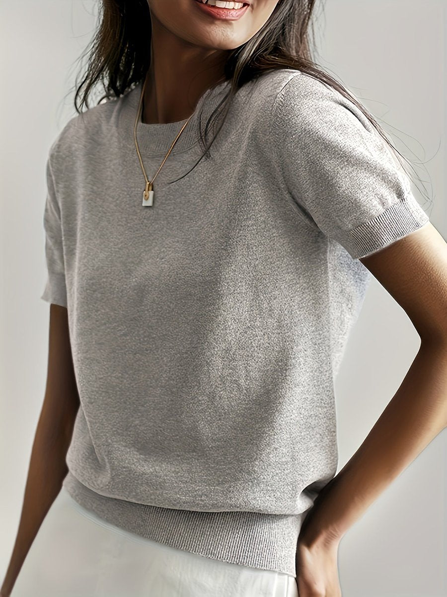 Tamara | Relaxed Short Sleeve Knit Top
