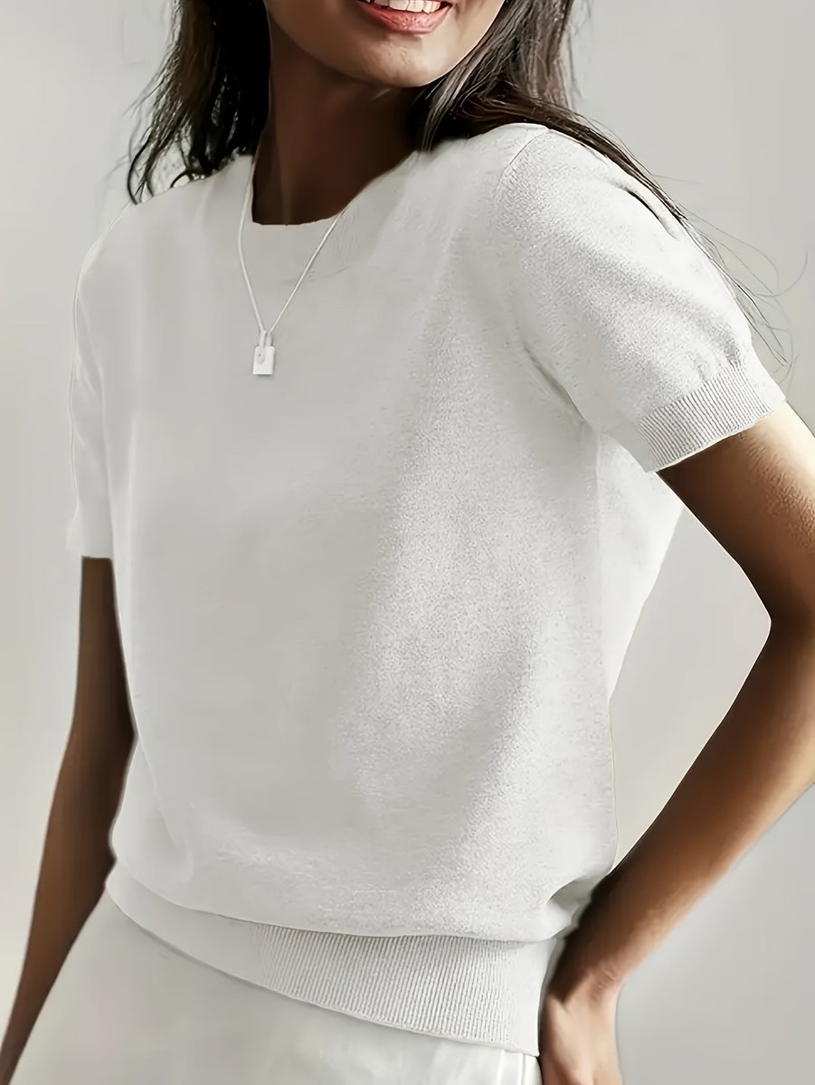 Tamara | Relaxed Short Sleeve Knit Top